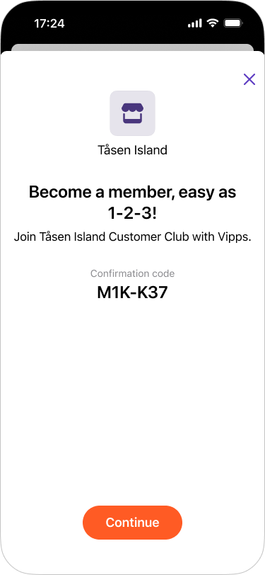 Optional MobilePay confirmation code (binding_message)