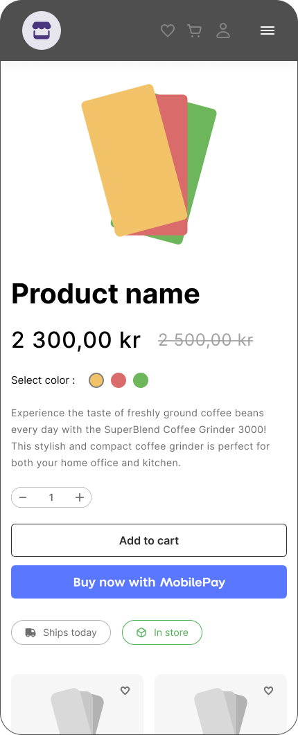 Express button for MobilePay