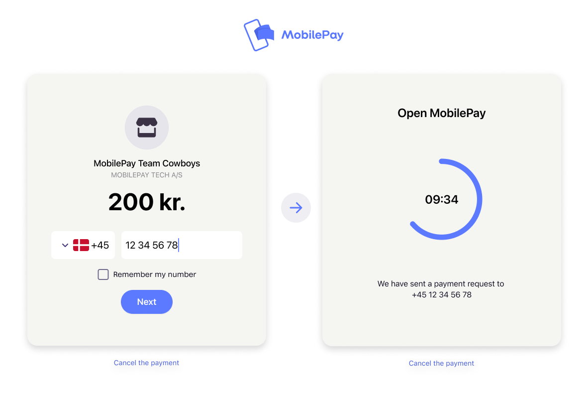 MobilePay landing page