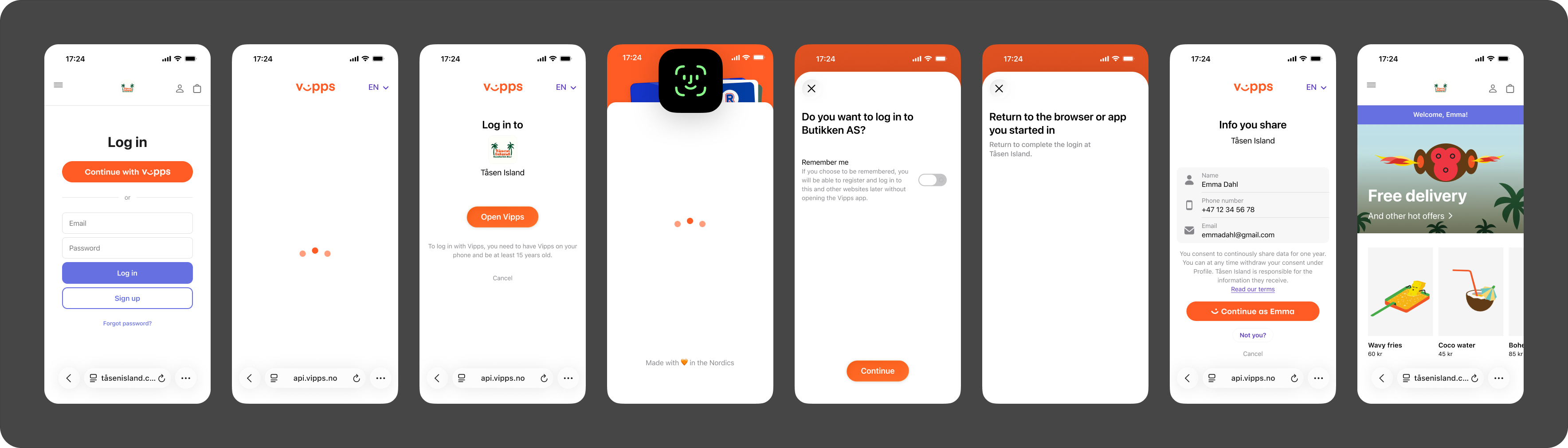 Vipps login remembered in browser (opens in a new tab)