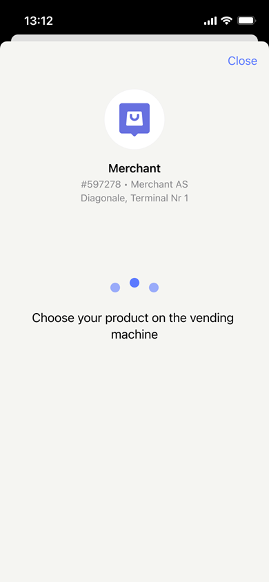 Vending category waiting screen in app