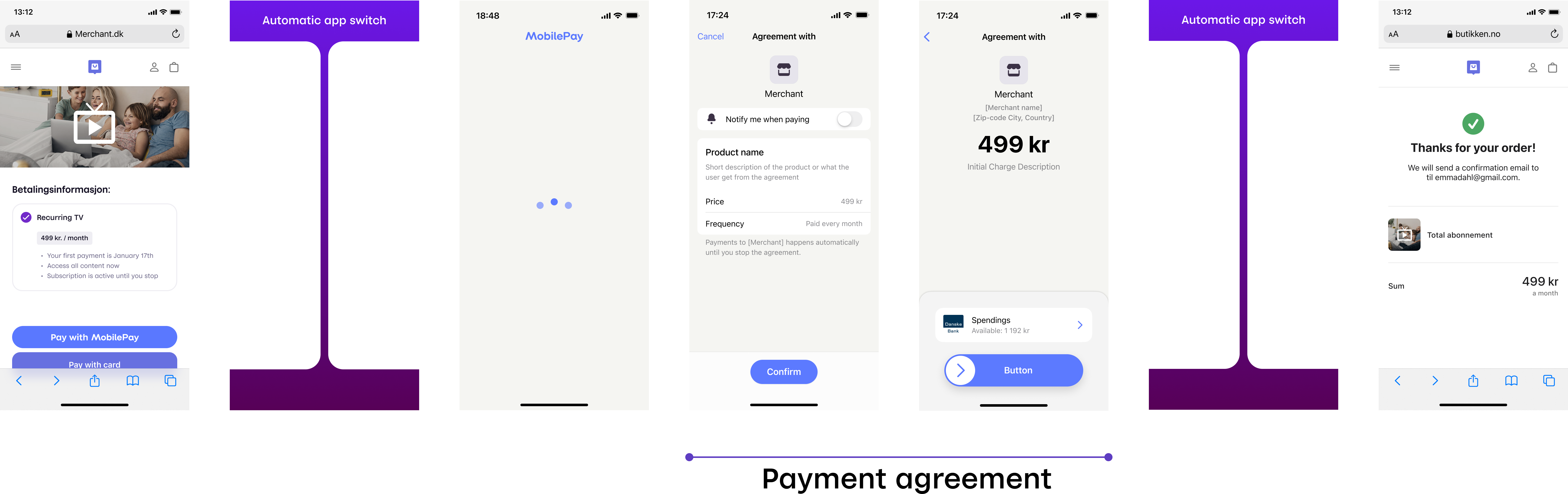 Accept agreement in MobilePay