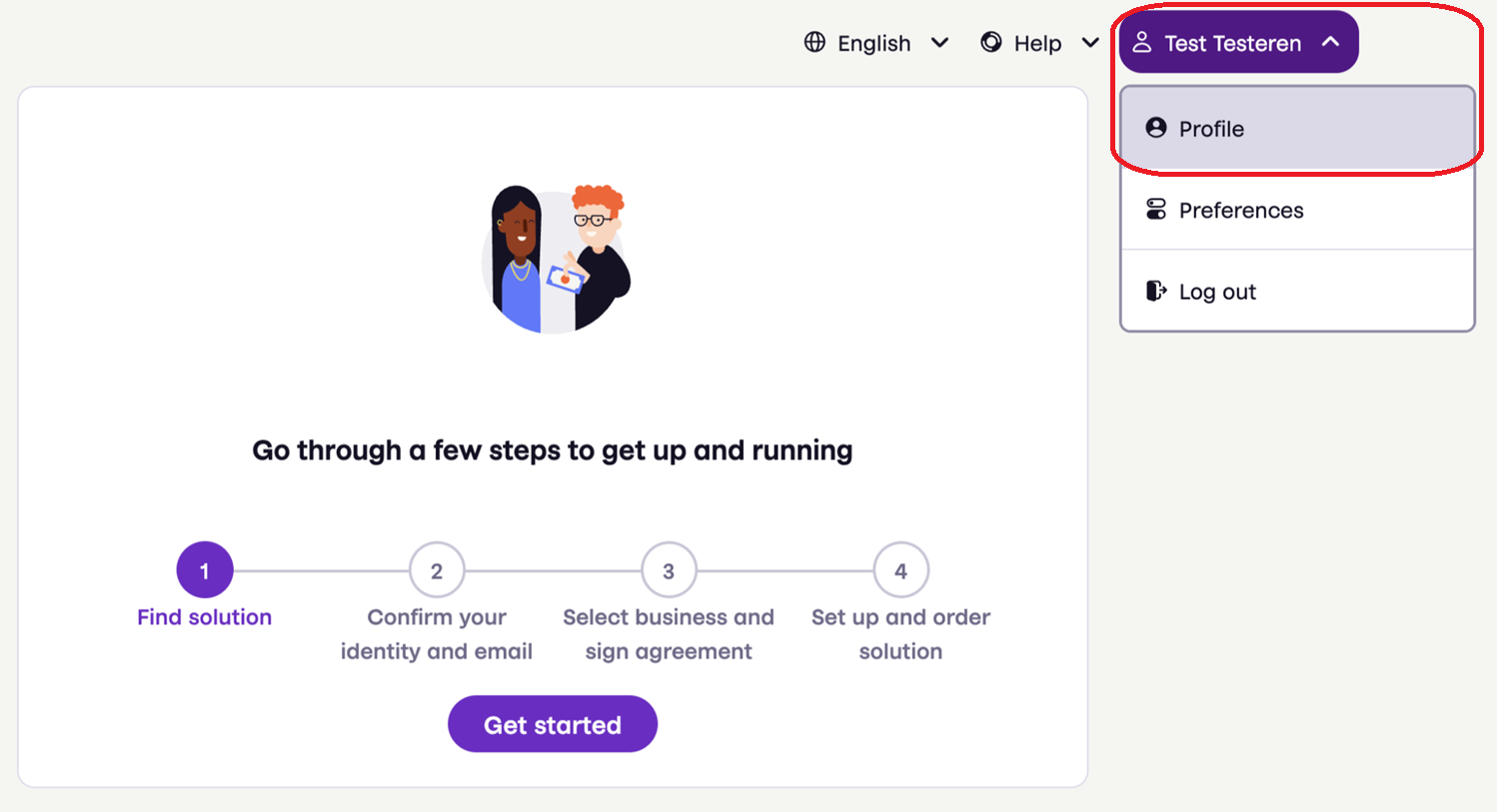 Partner portal start page