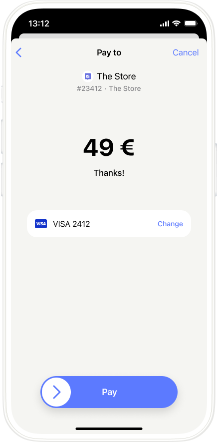 Customer confirms the payment in MobilePay
