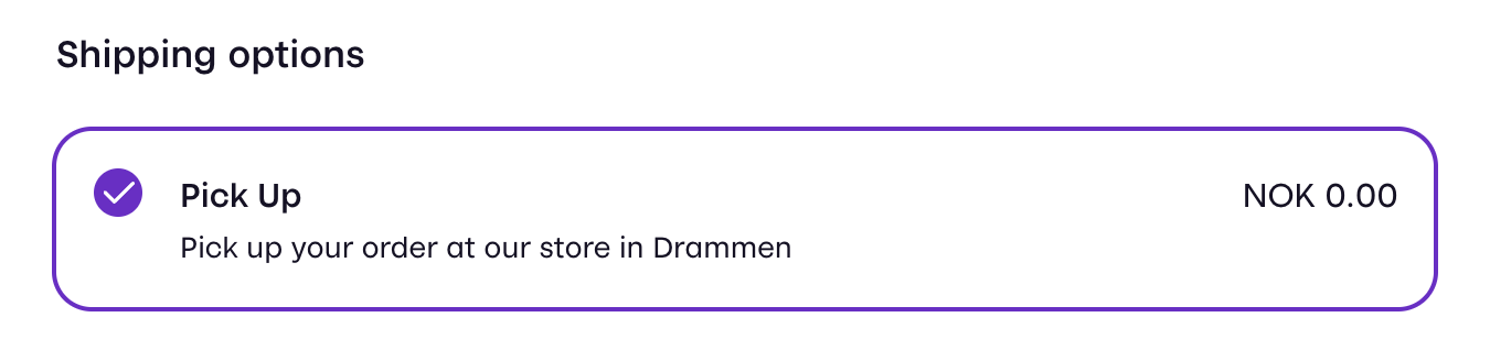 Shipping option with the default logo