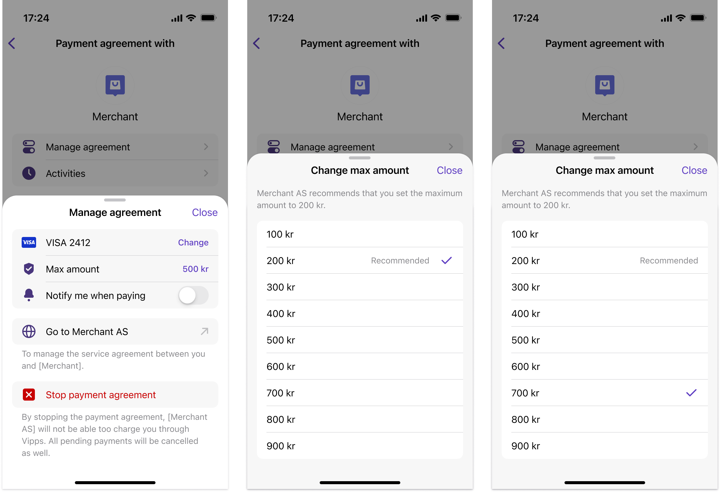Update the maximum amount in Vipps